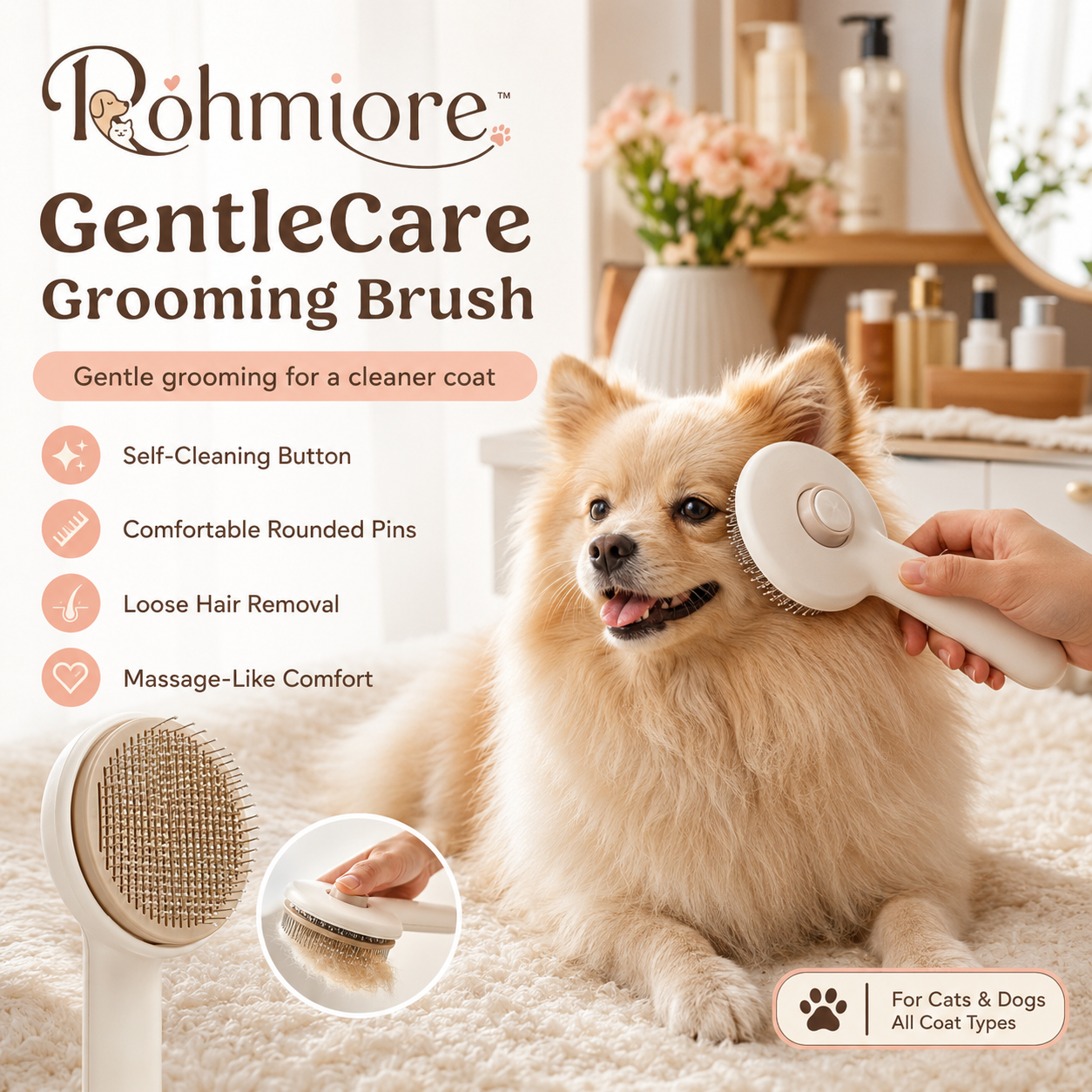 Rohmiore™ GentleCare Grooming Brush