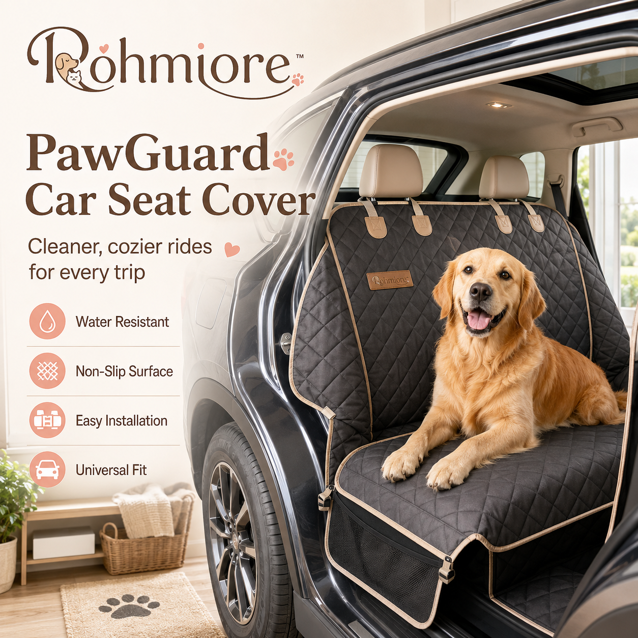 Rohmiore™ PawGuard Protective Car Seat Cover