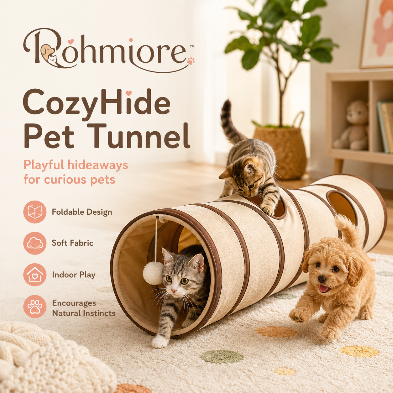Rohmiore™ CozyHide Pet Tunnel